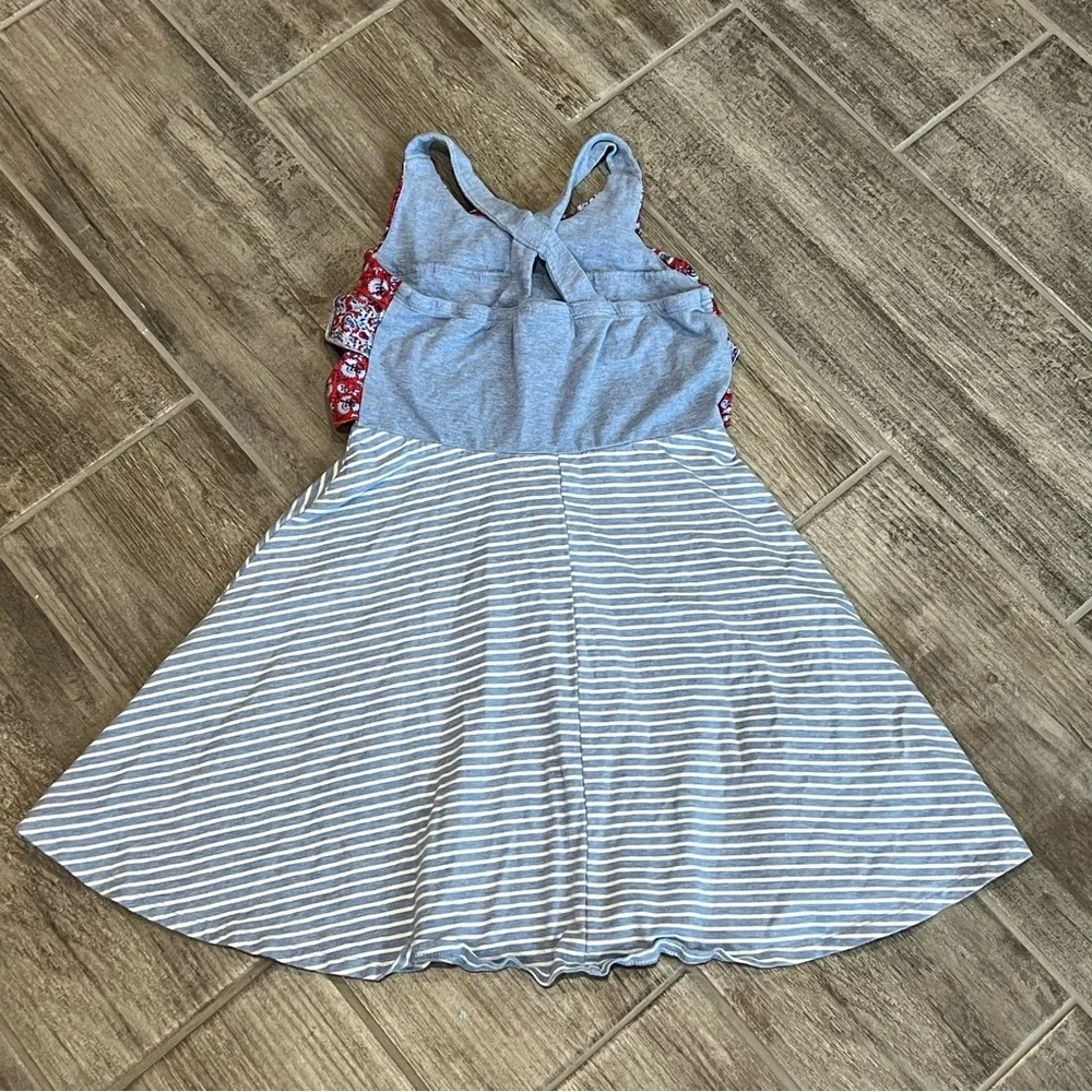 Jona‎ Michelle Girls Ruffle Dress Striped Sleeveless Casual Playwear Size 8